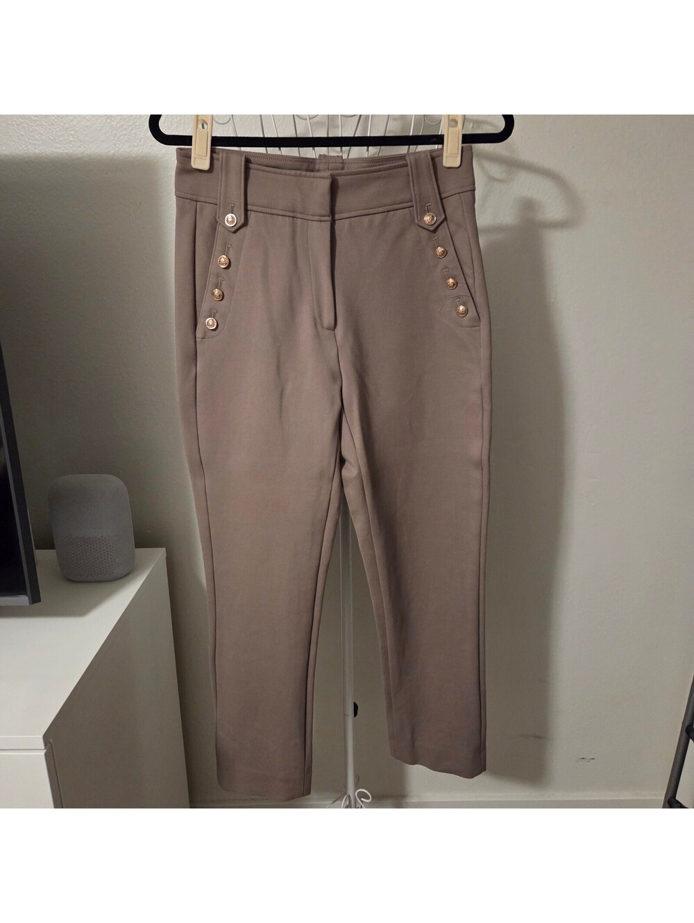 Quince Ultra-Stretch Ponte Straight Leg Mariner Pants in Morel Grey Size S